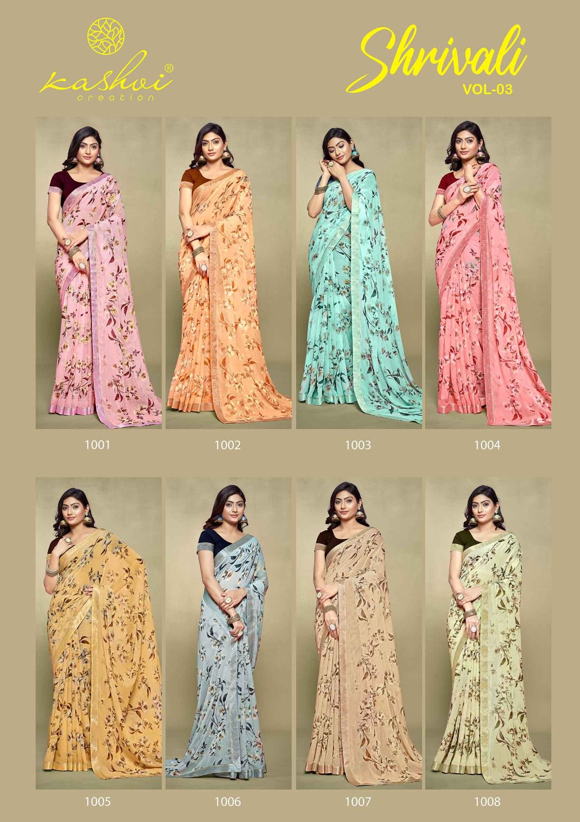 Shrivali Vol 03 By Kashvi White Cat Printed Sarees Wholesale Price In Surat